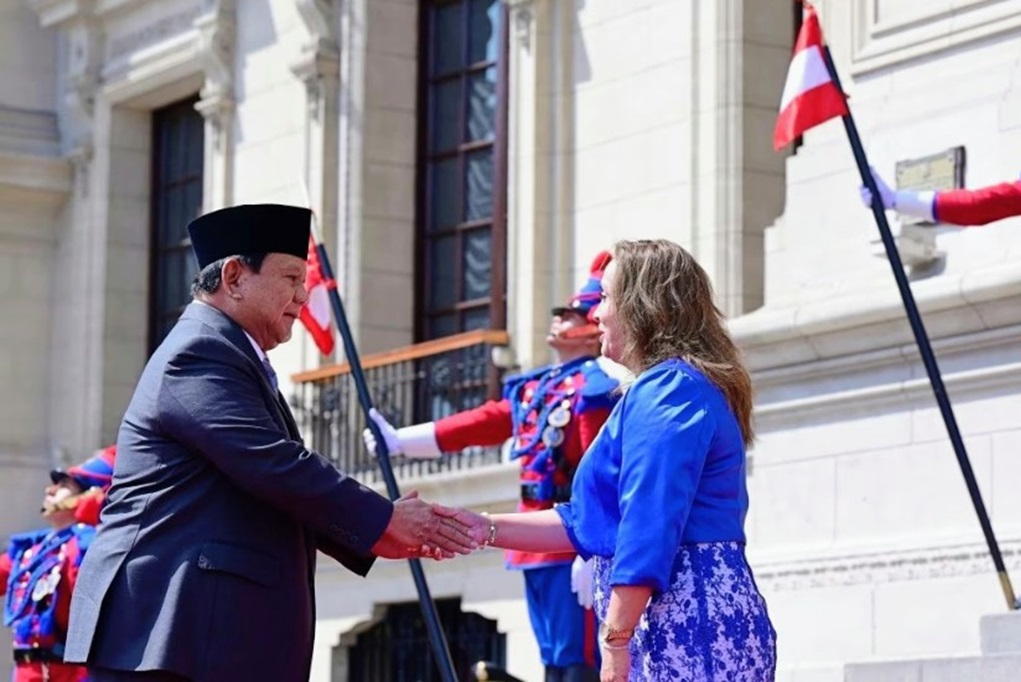 Prabowo Terima Kunjungan Presiden Peru Dina Boluarte di Istana Hari Ini