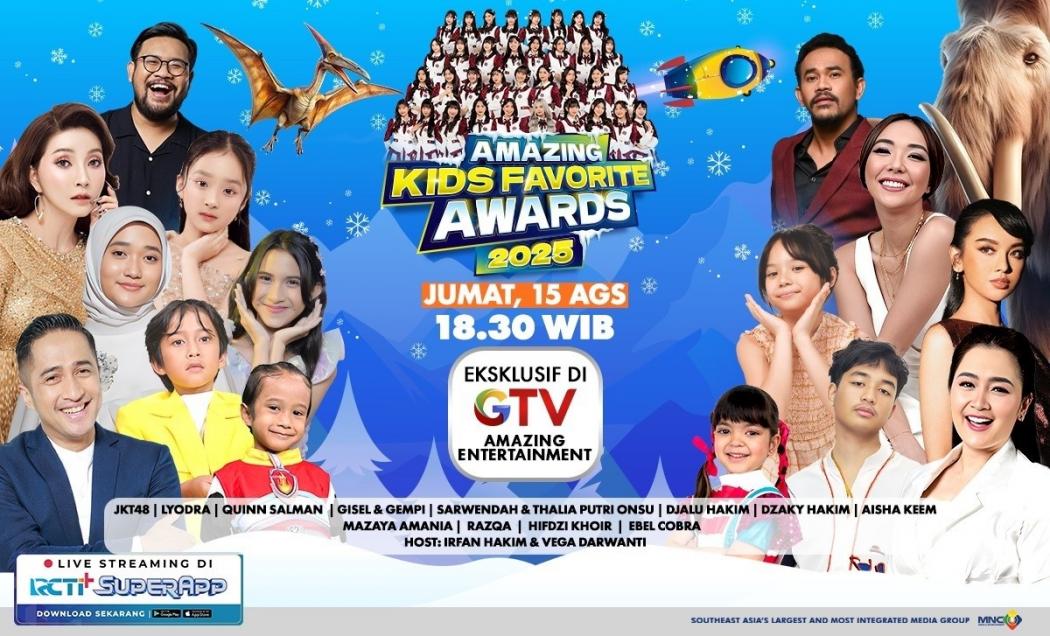 Bertabur Bintang dan Keluarga Selebriti di Amazing Kids Favorit Awards GTV, Ice World Pertama di TV Indonesia