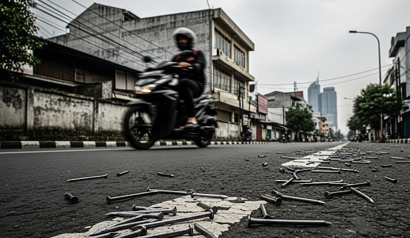 Pengendara di Jakarta Diteror Ranjau Paku, 1 Kg Terkumpul di 6 Ruas Jalan Utama