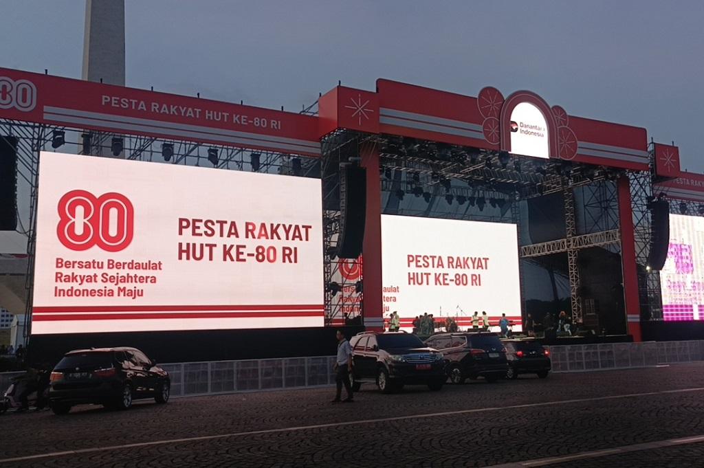 Melihat Megahnya Panggung Pesta Rakyat HUT ke-80 RI di Monas