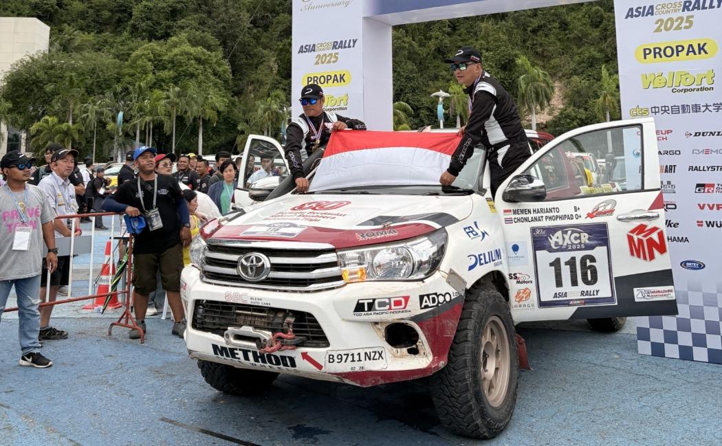 Tempuh Jarak 3.300 Km, Pereli Indonesia Kibarkan Bendara Merah Putih di AXCR Thailand