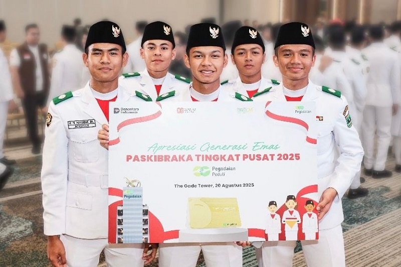 Pegadaian Beri Apresiasi Tabungan Emas untuk Paskibraka Nasional 2025