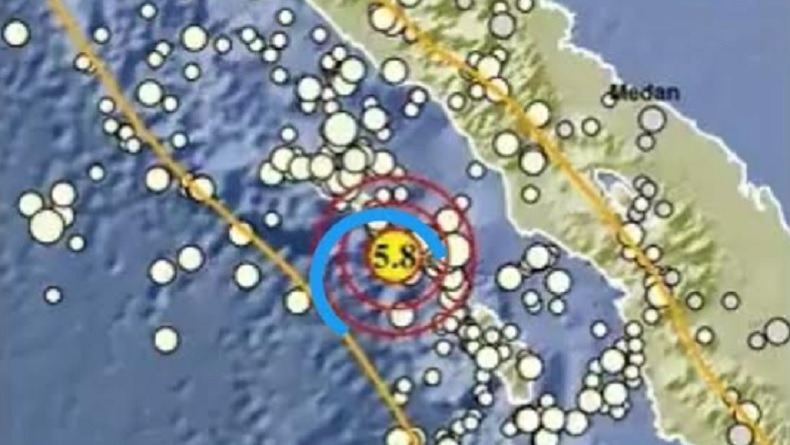 Gempa Bumi Magnitudo 5,8 Guncang Sinabang Aceh