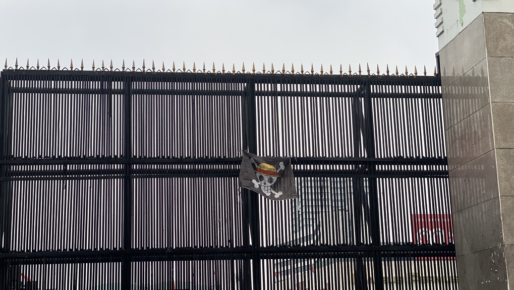 Sejumlah Orang Pasang Bendera One Piece di Pagar DPR, Ini Penampakannya