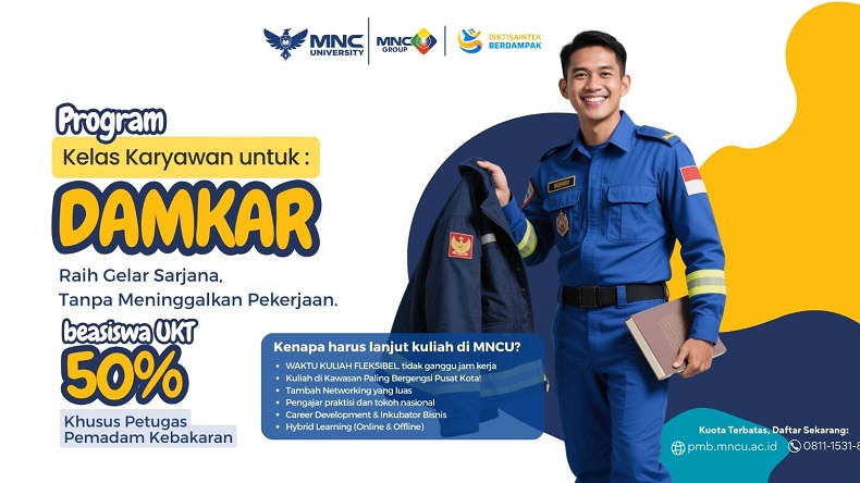 MNC University Buka Program Beasiswa untuk Petugas Damkar dan Pegawai Swalayan