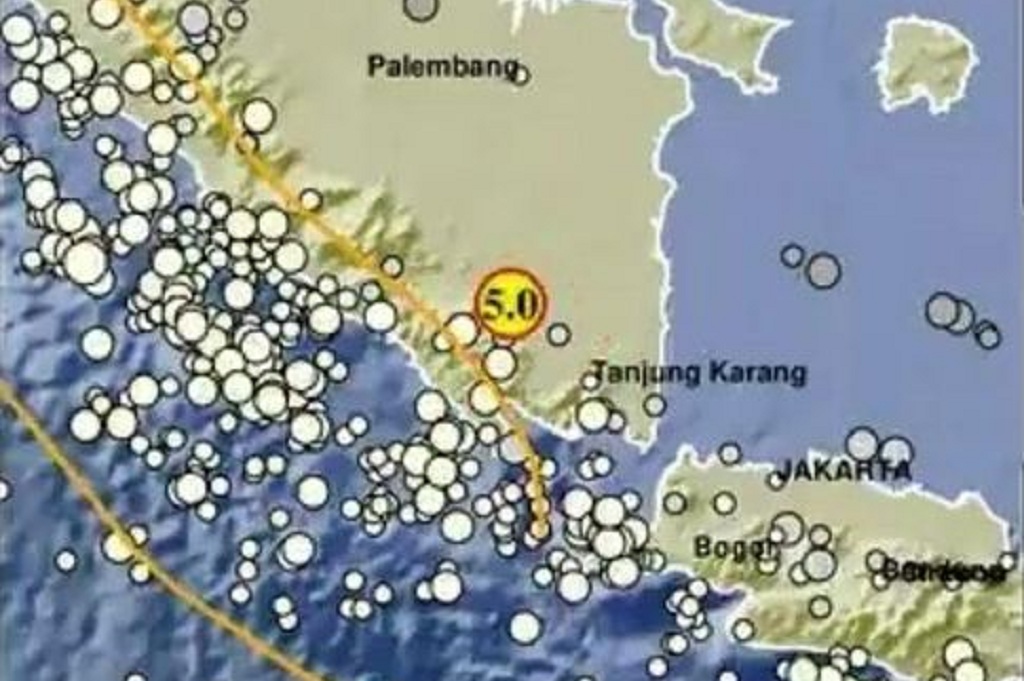 Gempa Terkini Magnitudo 5,0 Guncang Lampung Utara