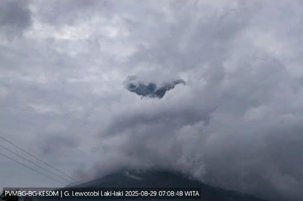 Gunung Lewotobi Laki-Laki di NTT Meletus, Kolom Abu Capai 1.600 Meter