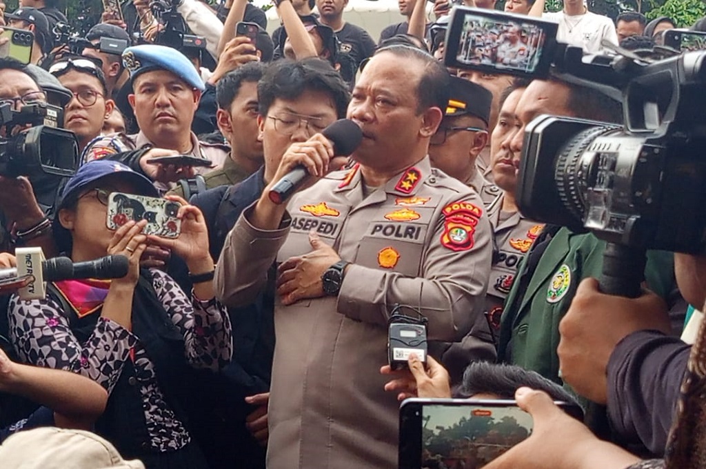 Momen Kapolda Metro Temui Mahasiswa, Didesak Sebut Nama Polisi Pelindas Ojol