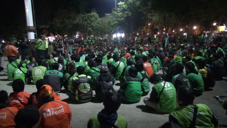 Driver Ojol Kembali Bergerak, di Yogyakarta Serukan Jaga Perjuangan dan Tak Anarkistis