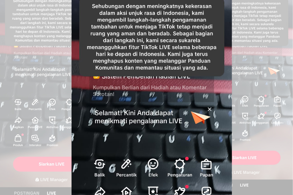 TikTok Tangguhkan Fitur Live di Indonesia Imbas Demo Ricuh