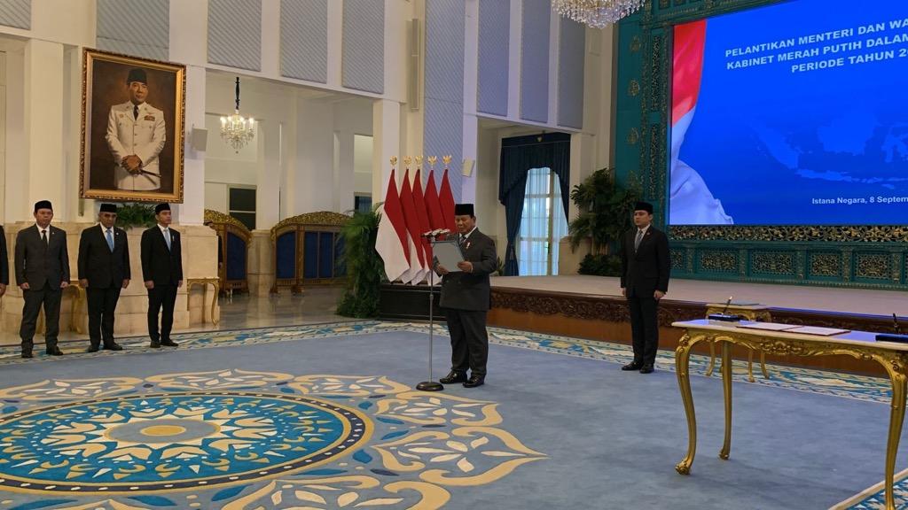 Breaking News! Prabowo Lantik 5 Menteri Baru di Kabinet Merah Putih