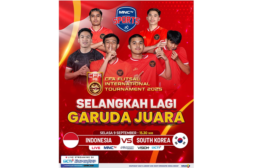Live di MNCTV! Timnas Futsal Indonesia Vs Korsel di Semifinal CFA International Tournament 2025