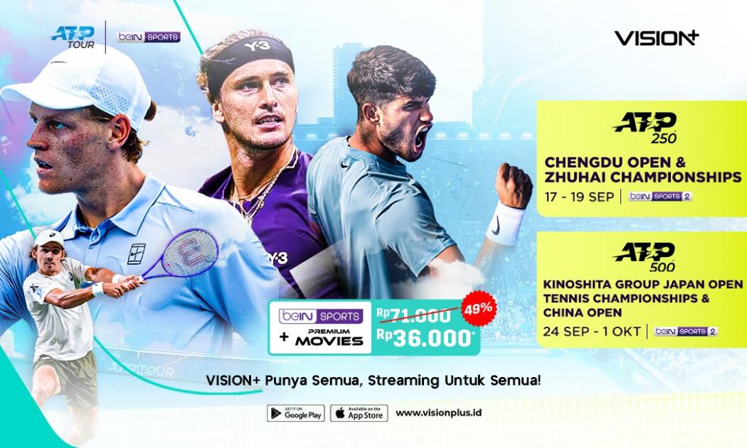 Saksikan ATP 250 Chengdu dan Hangzhou 2025 Live Eksklusif di VISION+