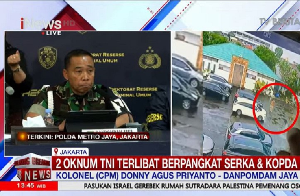 2 Oknum TNI Berpangkat Serka dan Kopda Jadi Tersangka Pembunuhan Kacab Bank BUMN di Cempaka Putih