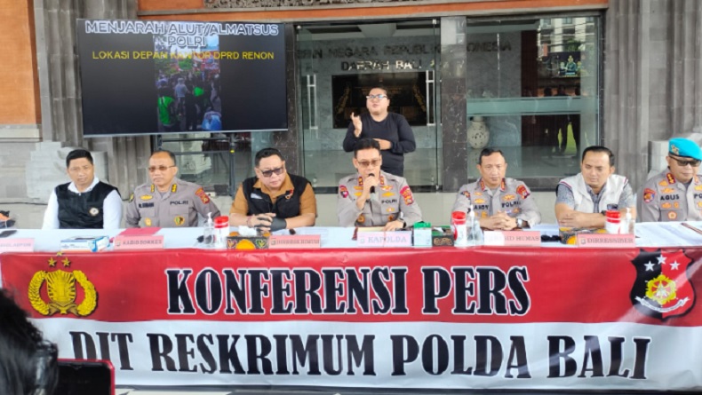 10 Tersangka Demo Ricuh Ditahan di Rutan Polda Bali
