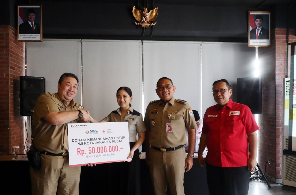 MNC Peduli Salurkan Donasi Rp50 Juta ke PMI Jakarta Pusat