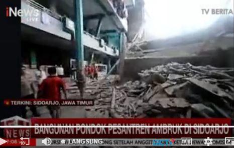 Breaking News: Musala Ponpes Al Khoziny Sidoarjo Ambruk, Diduga Banyak Santri Terjebak Reruntuhan