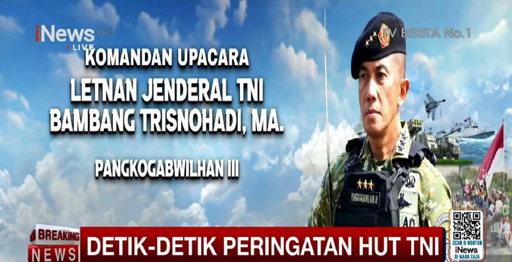 Letjen Bambang Trisnohadi Jadi Komandan Upacara HUT ke-80 TNI