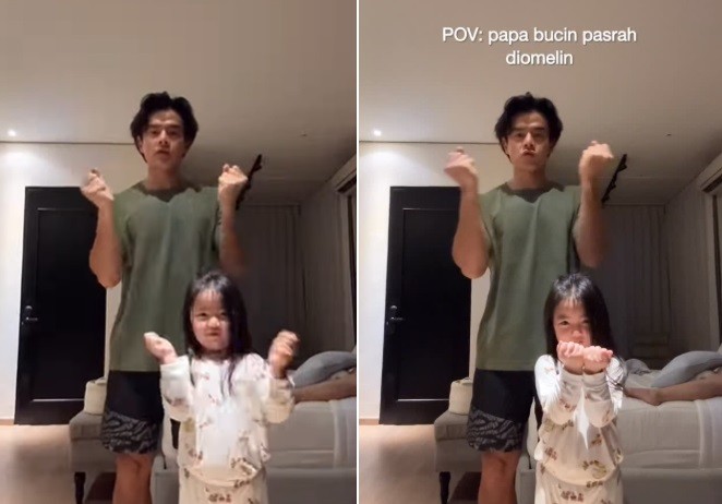 Momen Lucu Dion Wiyoko Pasrah Diomelin sang Anak Gegara Salah Joget TikTok