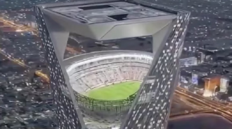 Geger Stadion Langit Arab Saudi! Lapangan Sepak Bola 350 Meter di Atas Gurun Siap Jadi Ikon Piala Dunia 2034
