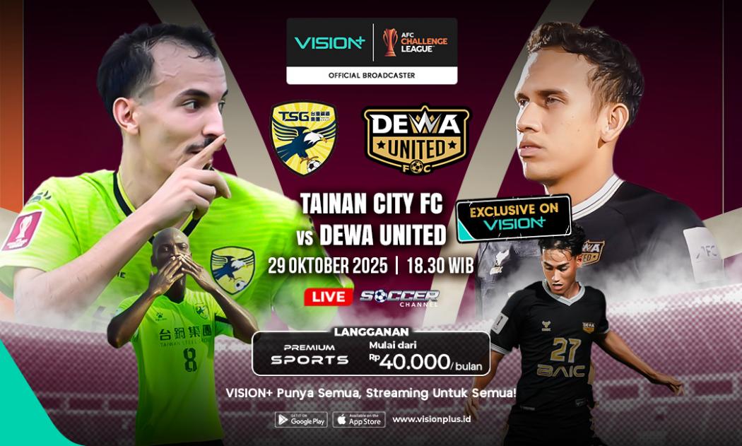 Jadwal dan Link Live Streaming Tainan City vs Dewa United di AFC Challenge League 2025–2026