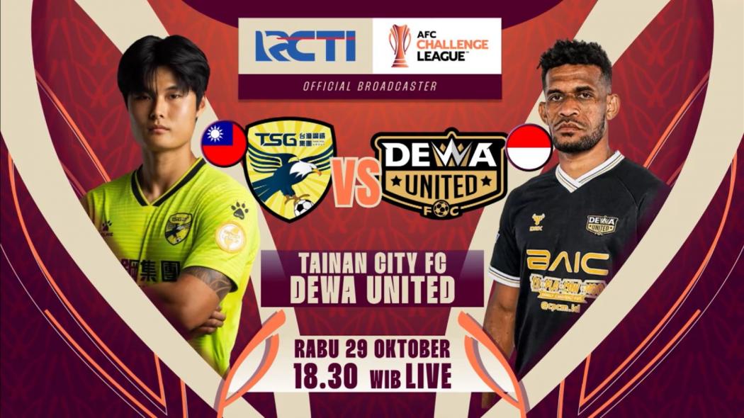 Live di RCTI! Ini Jadwal Tainan City vs Dewa United di AFC Challenge League 2025-2026