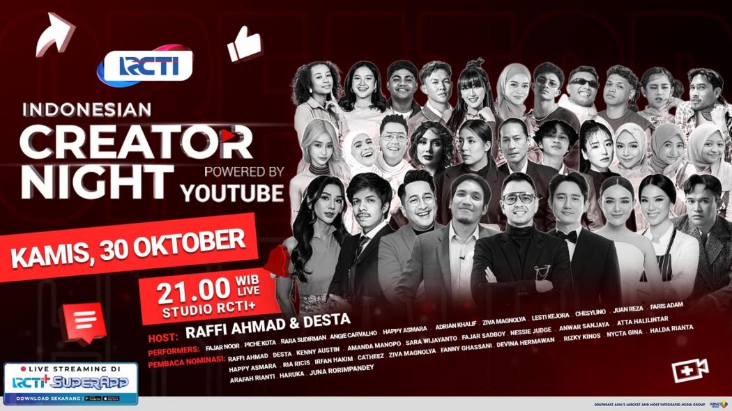 Malam Puncak Indonesian Creator Night 2025 Disiarkan Live dan Eksklusif di RCTI!