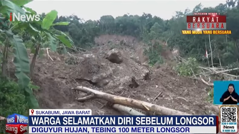 Hujan Deras di Sukabumi, Tebing Longsor Timpa 5 Rumah Warga