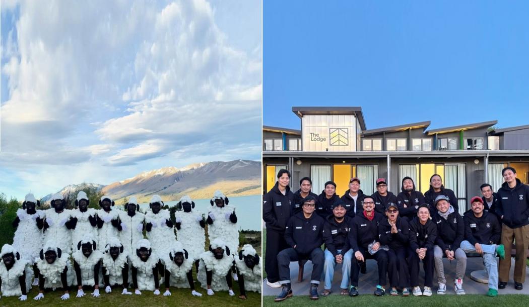 Bikin Ngakak, Personel The Prediksi Cosplay Jadi Shaun The Sheep saat Turing di Luar Negeri 