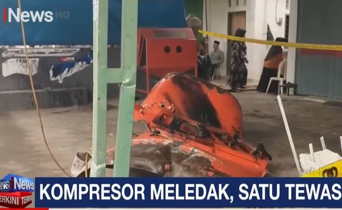 Kompresor Meledak di Blitar, Pemilik Bengkel Tewas Terpental 6 Meter