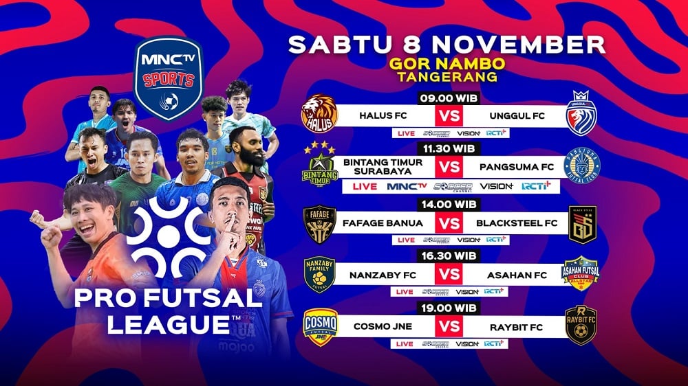 Jadwal Lengkap Pro Futsal League: BTS Vs Pangsuma FC, Live MNCTV!
