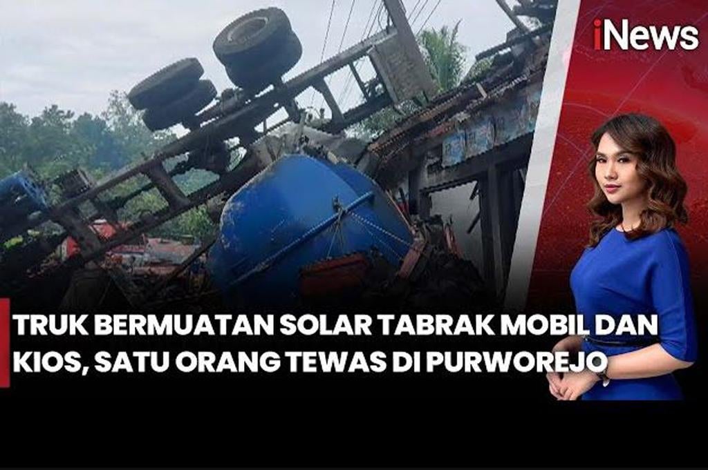Ngeri! Kecelakaan Beruntun di Purworejo, Truk Solar Tabrak 2 Mobil dan Kios
