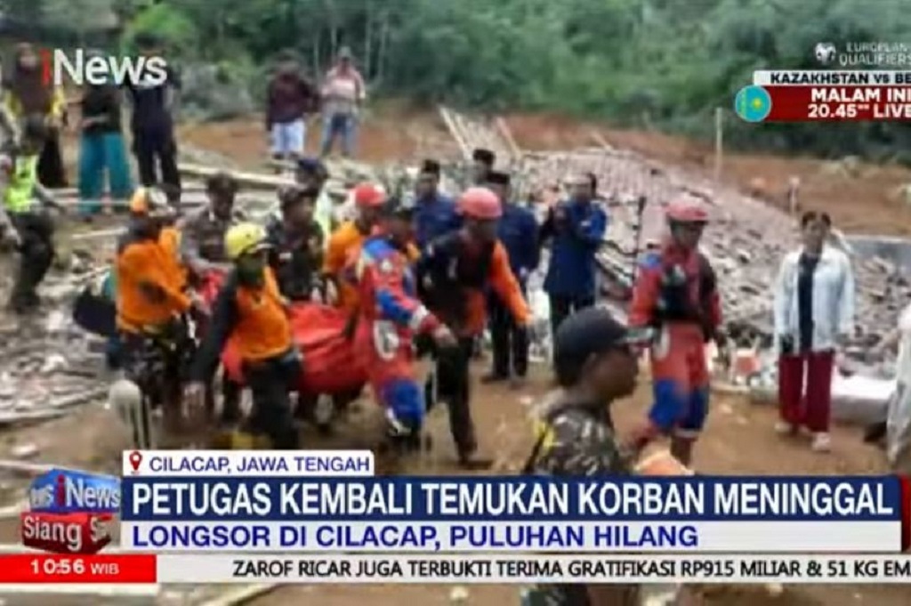 Update Longsor Cilacap: 2 Korban Tewas Ditemukan, 18 Orang Masih Hilang