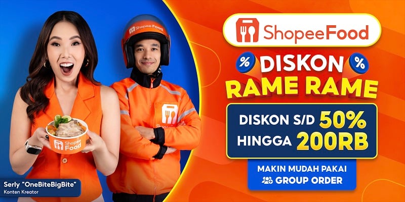 ShopeeFood dan Serly One Bite Big Bite Beri Diskon Rame Rame 50 Persen hingga Rp200 Ribu!