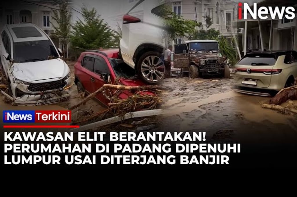 Penampakan Perumahan Elite di Padang Diterjang Banjir Bandang, Jalanan Dipenuhi Lumpur