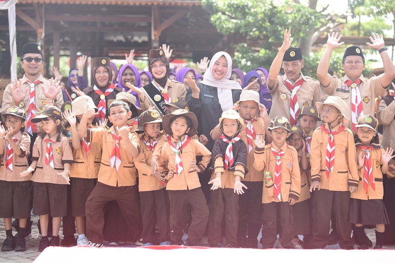 Cerianya Jambore PAUD Prasiaga Kota Kediri, Mbak Wali Apresiasi Petugas Apel Cilik
