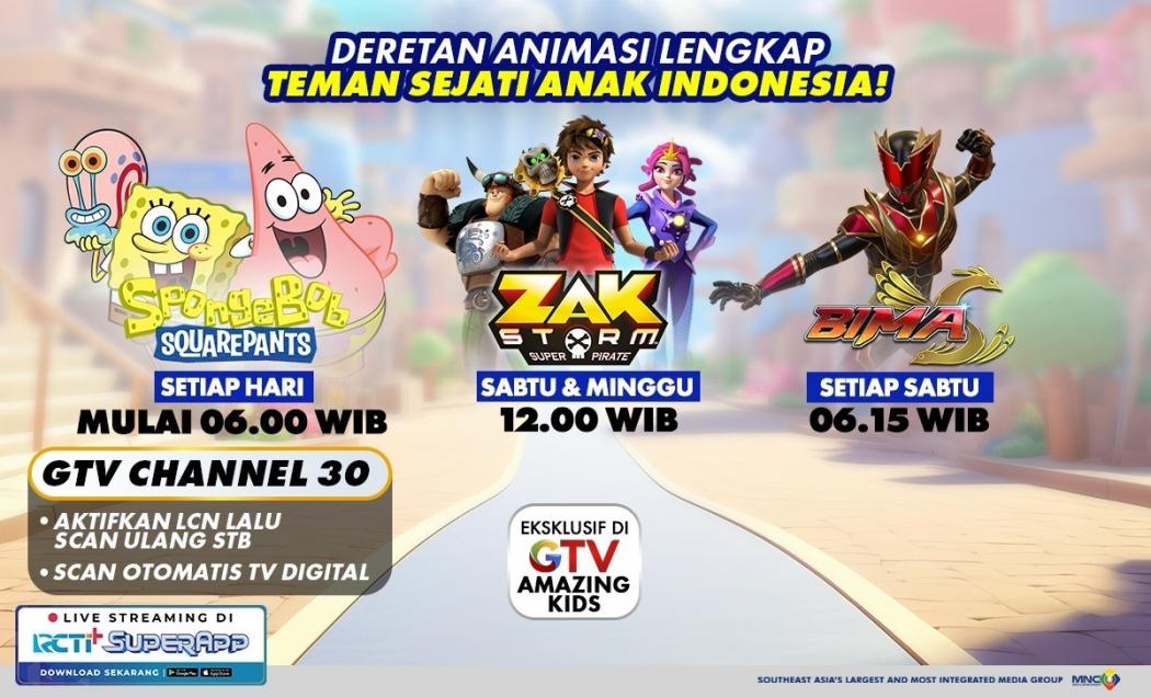 GTV Hadir di Channel 30, Deretan Animasi Siap Temani si Kecil Setiap Hari