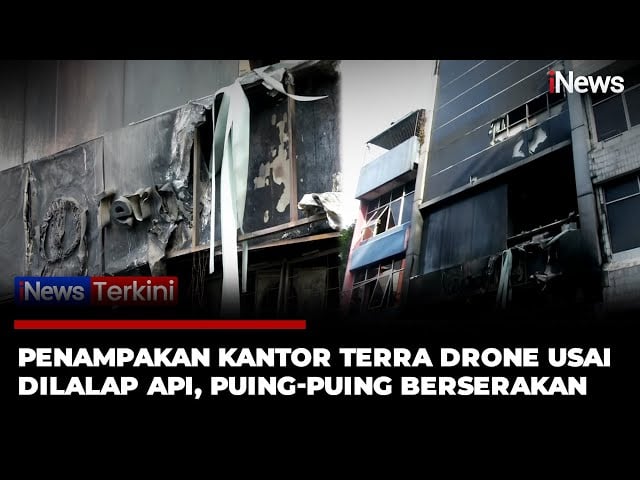 Gedung Terra Drone Dipasang Garis Polisi, Petugas Lakukan Penyelidikan Kebakaran Tewaskan 22 Orang