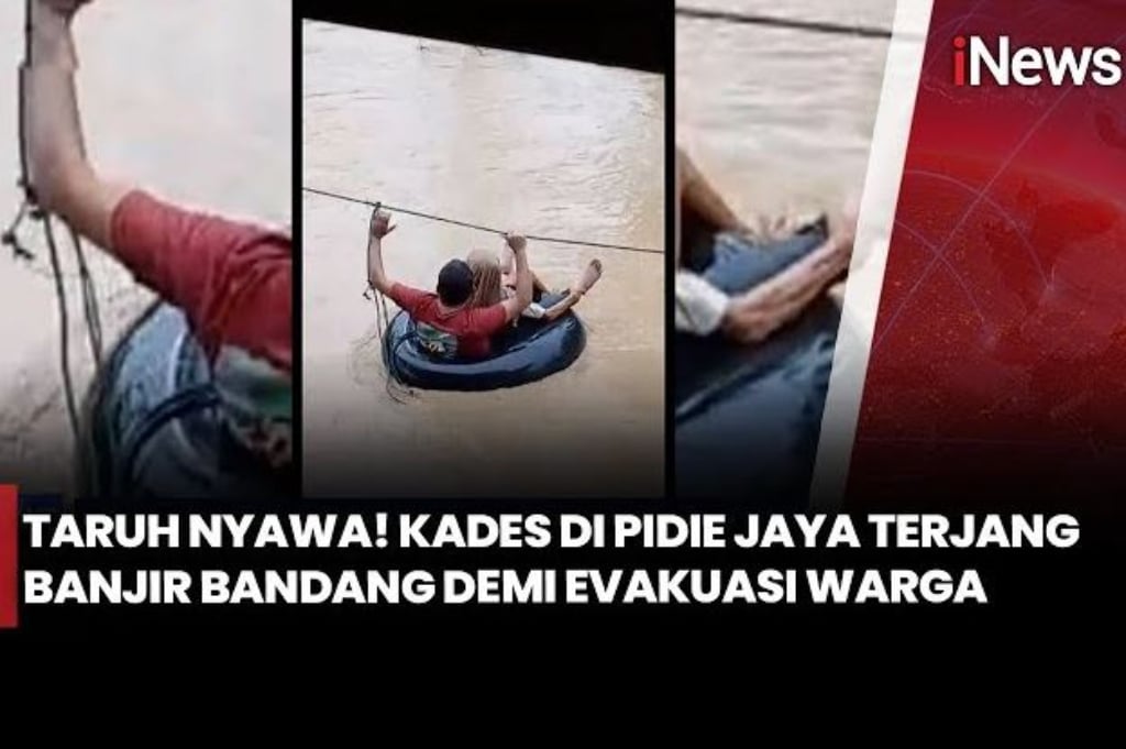 Heroik! Kades Terobos Banjir Selamatkan Warga Terjebak Banjir di Pidie Jaya