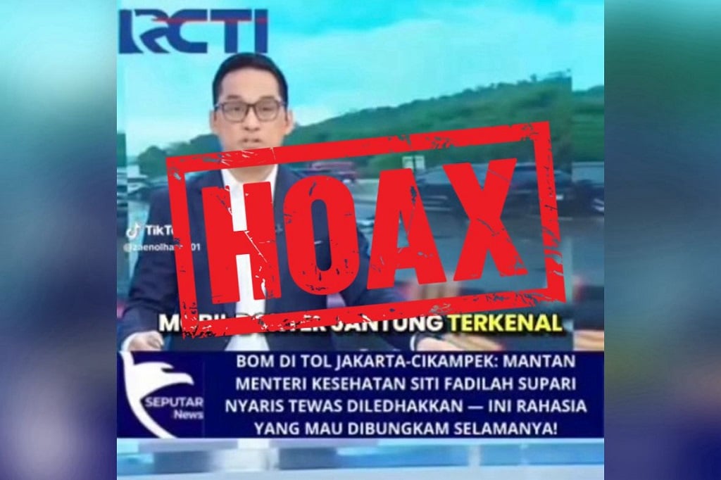 HOAKS! Video Eks Menkes Siti Fadilah Supari Nyaris Tewas Terkena Ledakan di Tol Japek adalah Berita Bohong