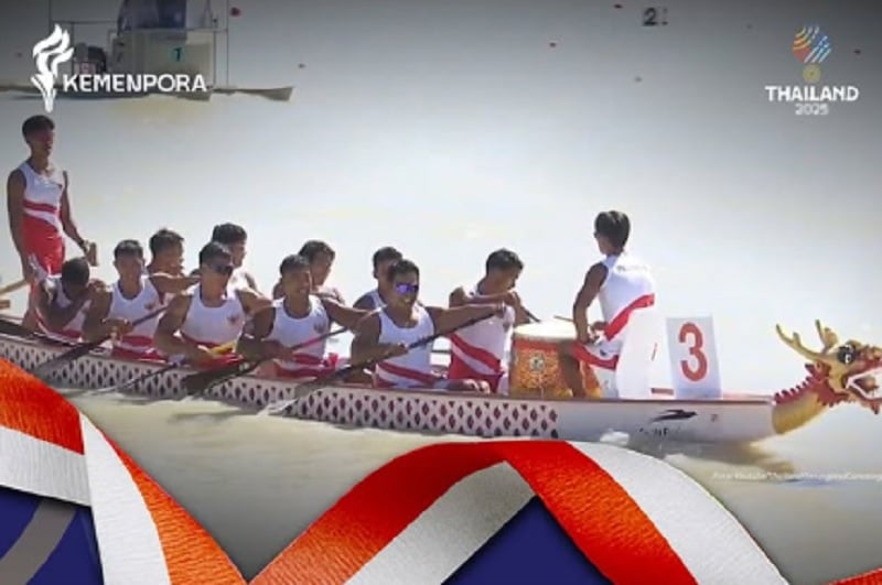 Menang Selisih 0,01 Detik! Perahu Naga Putra Indonesia Tambah Emas ke-75 di SEA Games 2025