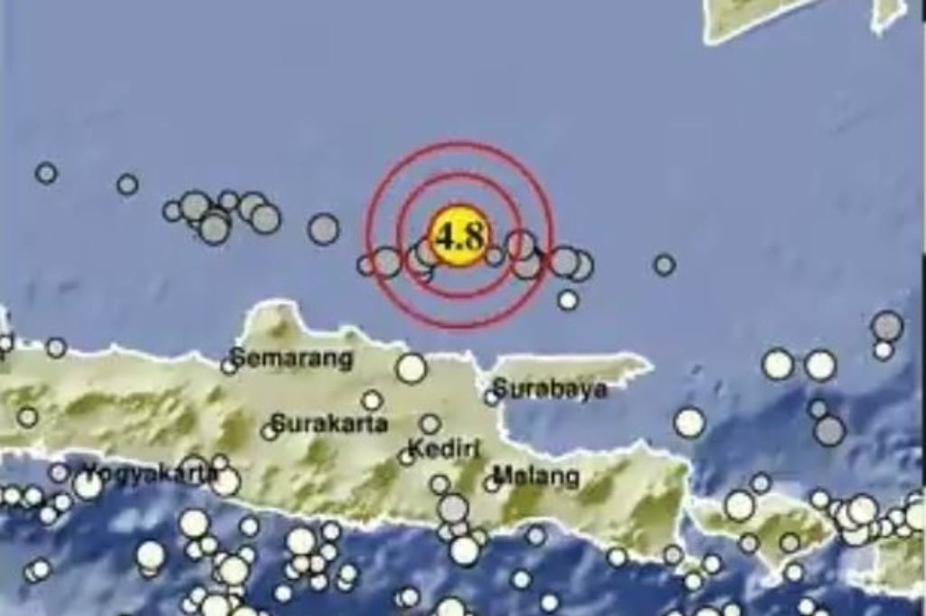 Gempa Hari Ini Magnitudo 4,8 Guncang Tuban Jatim