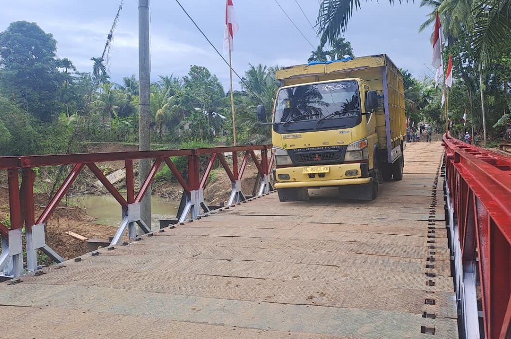 Jembatan Bailey Rampung, Akses Jalan di Aceh Utara Ini Kembali Terhubung