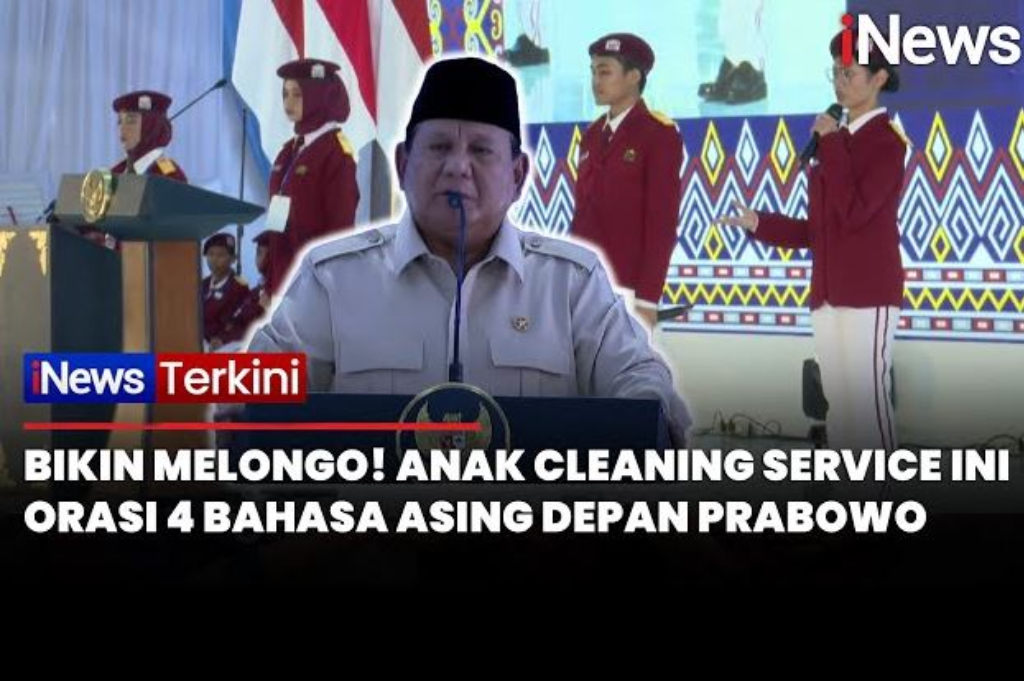 Momen Prabowo Terkesima Orasi Siswa Sekolah Rakyat Mampu Bicara 4 Bahasa Asing
