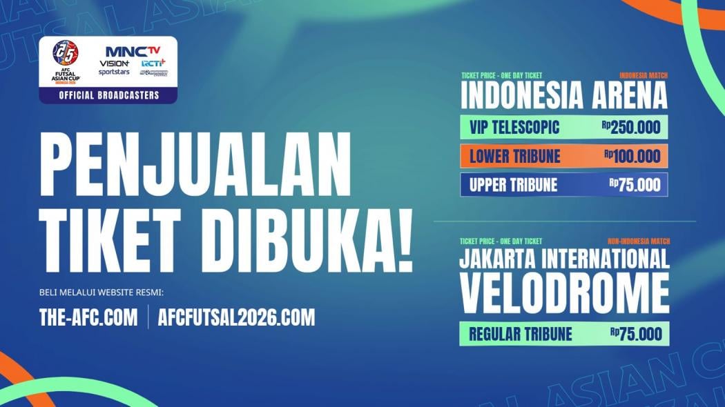 Daftar Harga Tiket Piala Asia Futsal 2026, Ayo Dukung Langsung Perjuangan Timnas Futsal Indonesia!