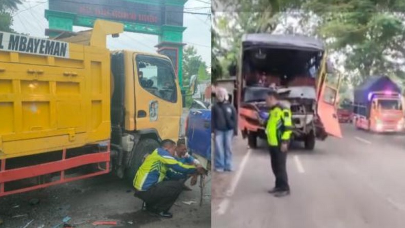 Bus Rajawali Indah Tabrak Truk di Bojonegoro, Penumpang Luka-Luka