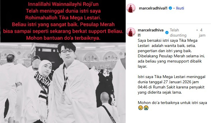 Innalillahi, Istri Pesulap Merah Tika Mega Lestari Meninggal Dunia