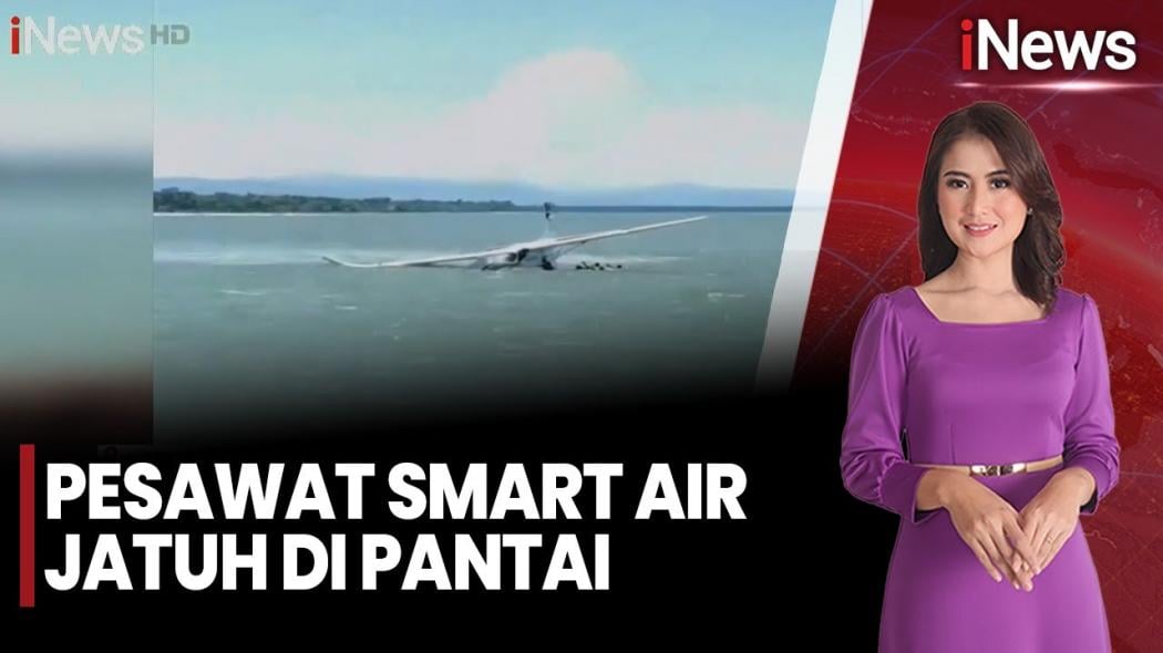 Detik-Detik Pesawat Smart Air Jatuh ke Laut Nabire Barat
