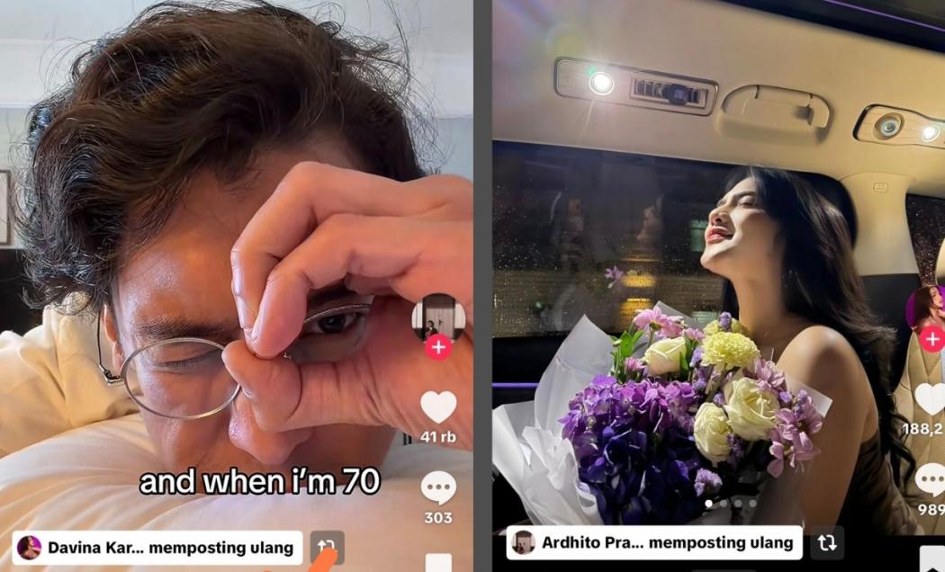Heboh Davina Karamoy dan Ardhito Pramono Saling Repost di TikTok, Netizen: Bentar Lagi Go Public