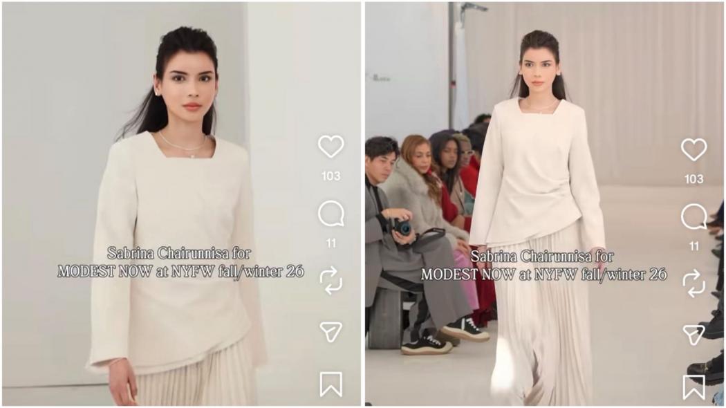 Viral Sabrina Chairunnisa Debut Jadi Model New York Fashion Week, Ini Fotonya!